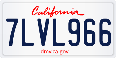 CA license plate 7LVL966