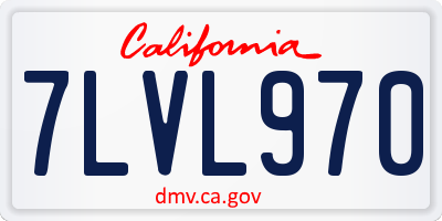 CA license plate 7LVL970