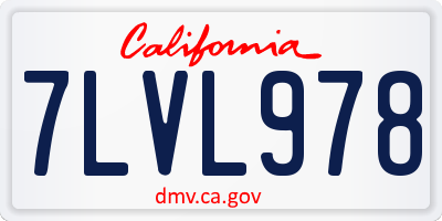 CA license plate 7LVL978