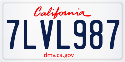 CA license plate 7LVL987