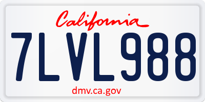 CA license plate 7LVL988