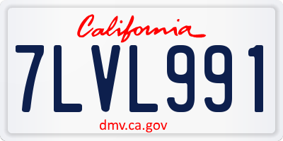 CA license plate 7LVL991