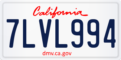CA license plate 7LVL994
