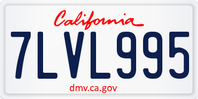 CA license plate 7LVL995