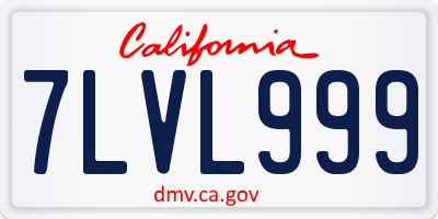 CA license plate 7LVL999