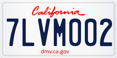CA license plate 7LVM002