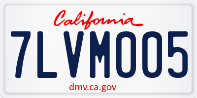 CA license plate 7LVM005