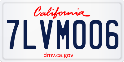 CA license plate 7LVM006