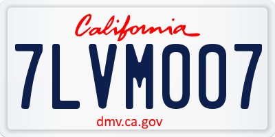 CA license plate 7LVM007