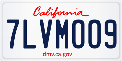 CA license plate 7LVM009