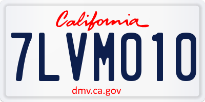 CA license plate 7LVM010