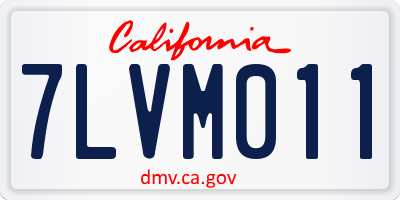 CA license plate 7LVM011