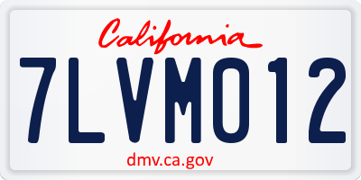 CA license plate 7LVM012