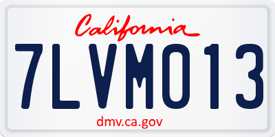 CA license plate 7LVM013