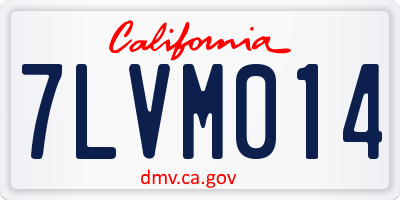 CA license plate 7LVM014