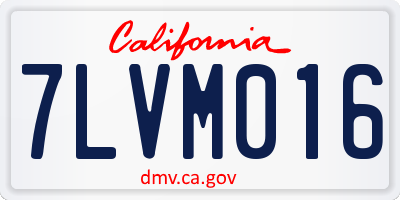 CA license plate 7LVM016