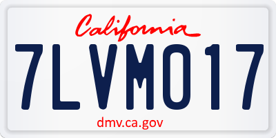 CA license plate 7LVM017