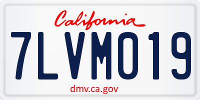 CA license plate 7LVM019