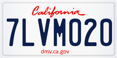 CA license plate 7LVM020