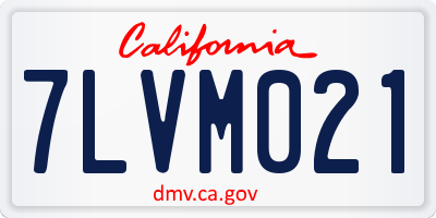 CA license plate 7LVM021