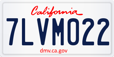 CA license plate 7LVM022