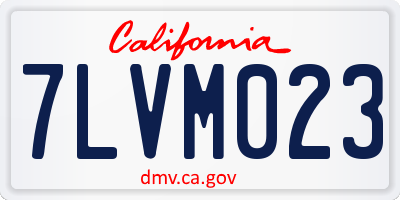 CA license plate 7LVM023