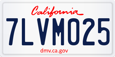 CA license plate 7LVM025
