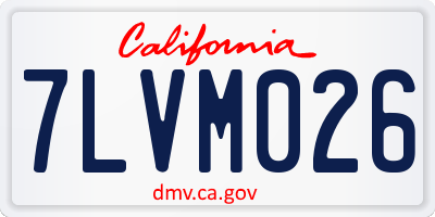 CA license plate 7LVM026