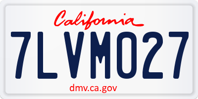 CA license plate 7LVM027