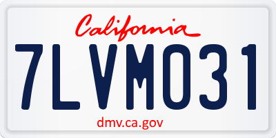 CA license plate 7LVM031