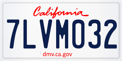 CA license plate 7LVM032