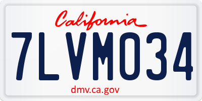 CA license plate 7LVM034