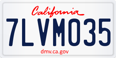 CA license plate 7LVM035