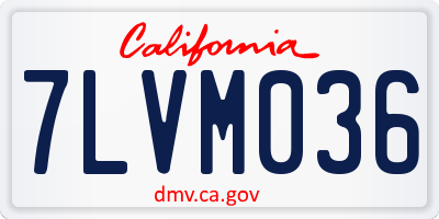 CA license plate 7LVM036