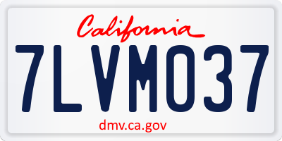 CA license plate 7LVM037