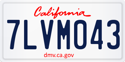 CA license plate 7LVM043