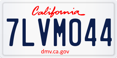 CA license plate 7LVM044