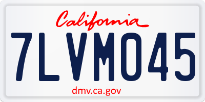 CA license plate 7LVM045