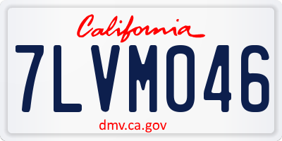 CA license plate 7LVM046