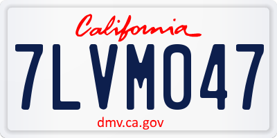 CA license plate 7LVM047