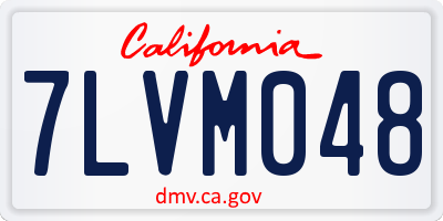 CA license plate 7LVM048