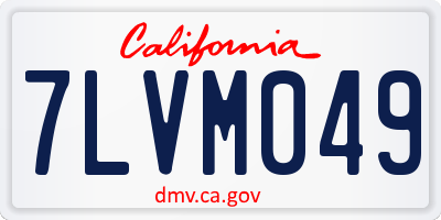 CA license plate 7LVM049