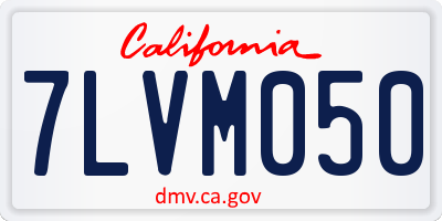 CA license plate 7LVM050