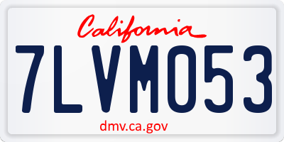 CA license plate 7LVM053
