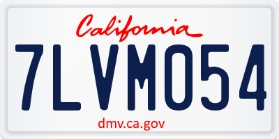 CA license plate 7LVM054