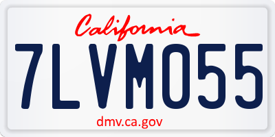 CA license plate 7LVM055