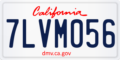 CA license plate 7LVM056