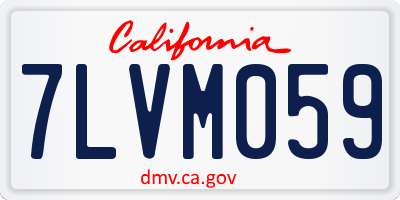 CA license plate 7LVM059