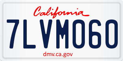 CA license plate 7LVM060