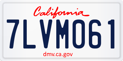 CA license plate 7LVM061